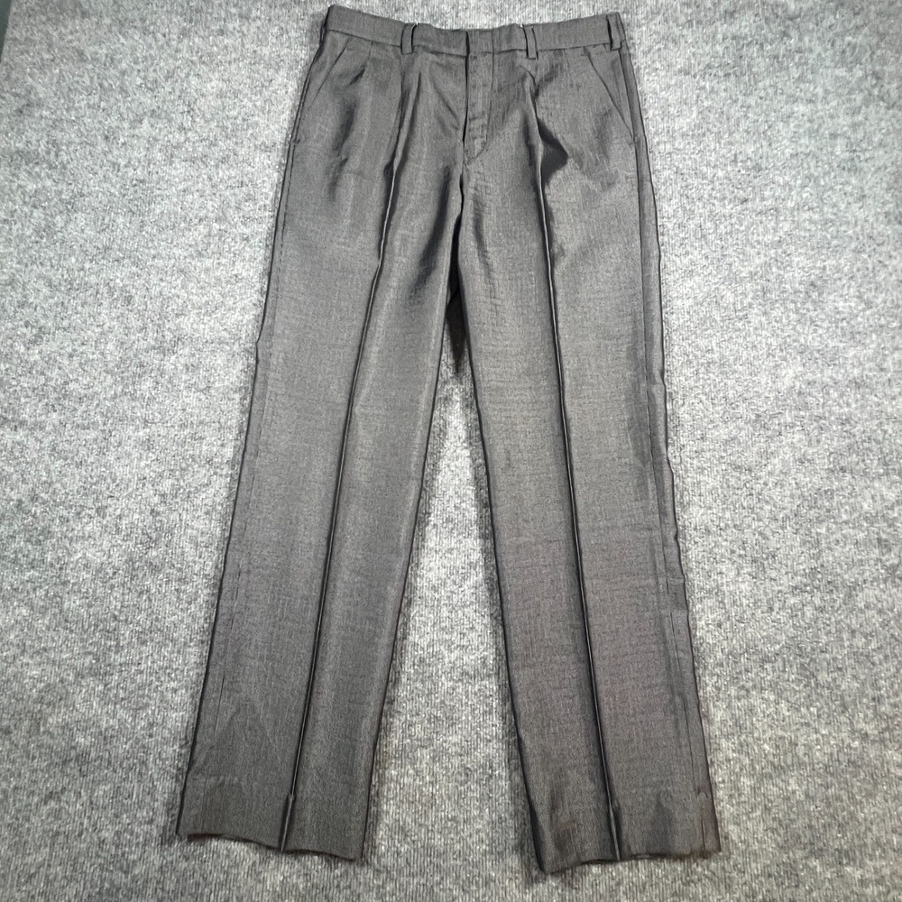 C.b. Jethva Tailors Dress Pant Men 31 Charcoal Gray Mid Rise Straight Leg Formal